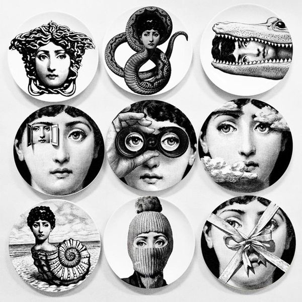 printed portrait plates 7 inch durable coffee shop wall decor plates retro home wall hanging round ceramics plates decor dh0728-1 
printed portrait plates 7 inch durable coffee shop wall decor plates retro home wall hanging round ceramics plates decor dh0728-1