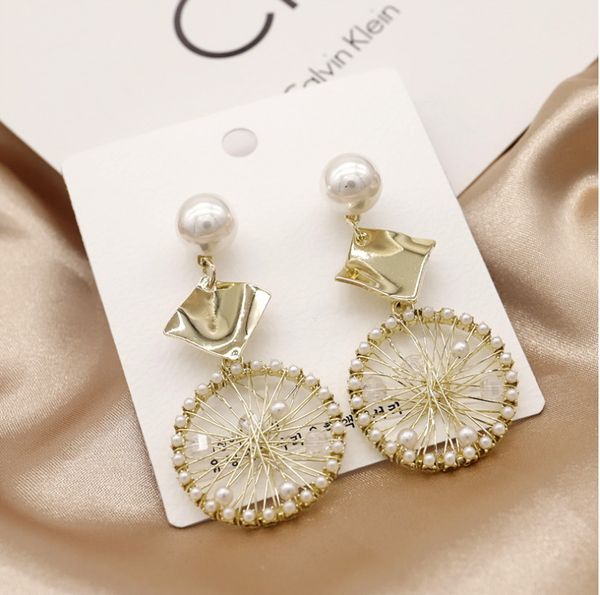 2020 now women luxury pearls earring stud earring famous jewelry accessories gift for love high quality, Golden