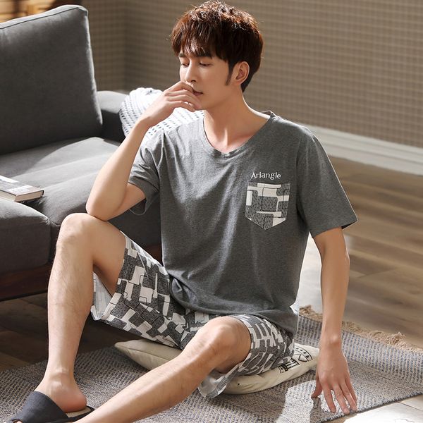 2020 summer short sleeve cotton pajama sets for men print sleepwear suit male pyjamas homewear pijama hombre lounge wear clothes, Black;brown
2020 summer short sleeve cotton pajama sets for men print sleepwear suit male pyjamas homewear pijama hombre lounge wear clothes, Black;brown