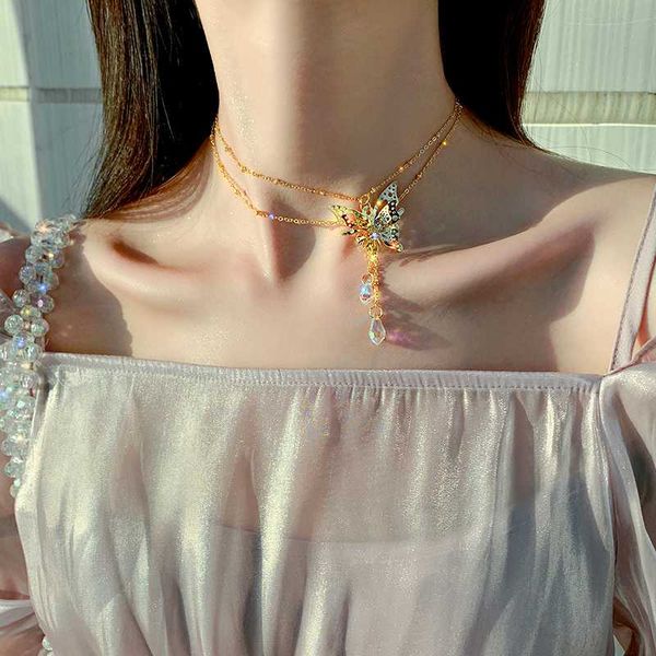korean new design fashion jewelry exaggerated golden smart butterfly crystal pendant golden elegant female clavicle necklace, Silver
korean new design fashion jewelry exaggerated golden smart butterfly crystal pendant golden elegant female clavicle necklace, Silver