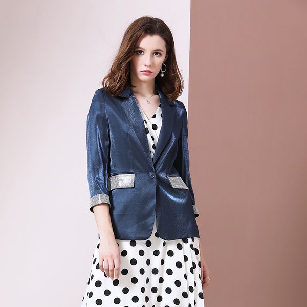 blazer feminino sequins casual new autumn 2019 three quarter slim high-end brilliant silk acetate satin ironing and drilling, White;black
blazer feminino sequins casual new autumn 2019 three quarter slim high-end brilliant silk acetate satin ironing and drilling, White;black
