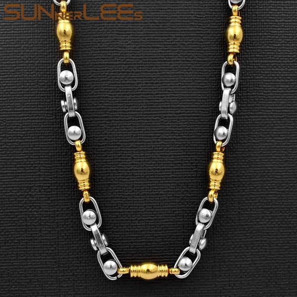 sunnerlees fashion jewelry stainless steel necklace 7mm geometric beads link chain silver gold color for men women gift sc100 n
sunnerlees fashion jewelry stainless steel necklace 7mm geometric beads link chain silver gold color for men women gift sc100 n