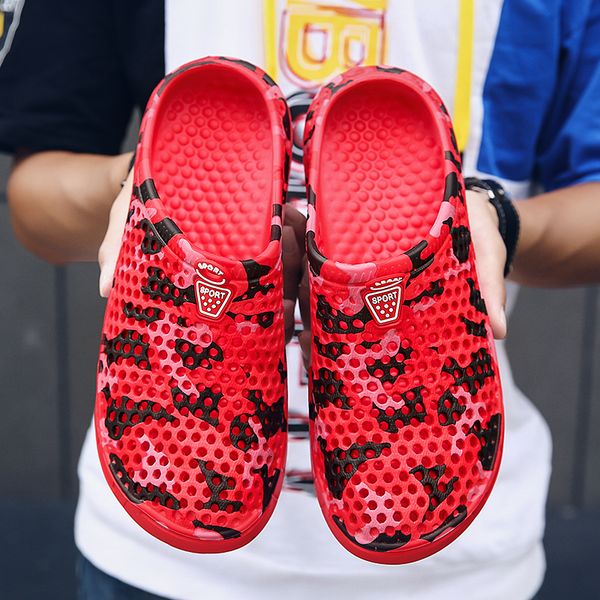 fashion summer hollow men slippers camouflage printed design male slides soft mixed colors slippers men ultra light slipper, Black 
fashion summer hollow men slippers camouflage printed design male slides soft mixed colors slippers men ultra light slipper, Black