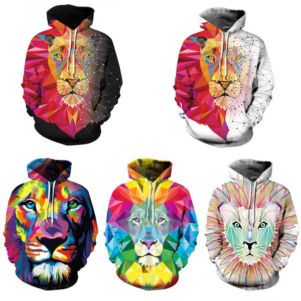 fashion color square lion digital printing hoodie europe and america popular brand couples hoodie with sleeves, Black
fashion color square lion digital printing hoodie europe and america popular brand couples hoodie with sleeves, Black