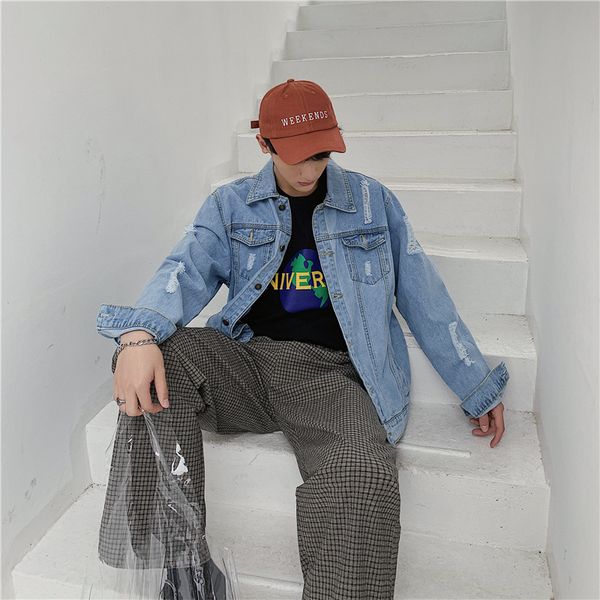2019 autumn and winter new han fan students youth street men's solid color pocket tooling trend loose casual denim jacket, Black;brown
2019 autumn and winter new han fan students youth street men's solid color pocket tooling trend loose casual denim jacket, Black;brown