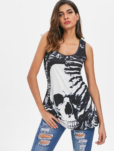 wipalo череп печати кружева бак панель верхней женской одежды 2019 лето майка женская одежда o-образным вырезом без рукавов повседневная топ, White 
wipalo череп печати кружева бак панель верхней женской одежды 2019 лето майка женская одежда o-образным вырезом без рукавов повседневная топ, White
