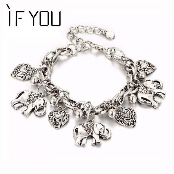 if you vintage silver color elephant charm bracelet for men bohemian statement bracelets bangles pulseira feminina jewelry gift, Black
if you vintage silver color elephant charm bracelet for men bohemian statement bracelets bangles pulseira feminina jewelry gift, Black