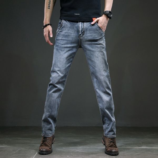 men's jeans men 2021 slim straight business casual smoky gray elasticity cotton denim pants trousers pantalon, Blue
men's jeans men 2021 slim straight business casual smoky gray elasticity cotton denim pants trousers pantalon, Blue