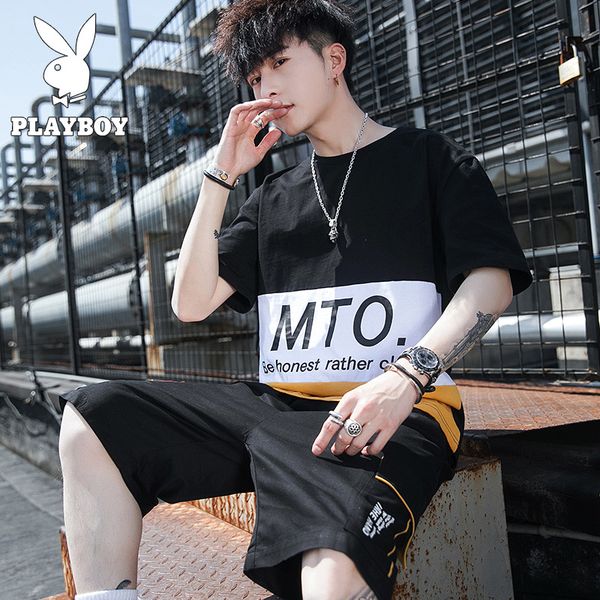 playboy men's short sleeve t-shirt loose korean version of the sleeve in 2020 new fashion clothing set, Gray
playboy men's short sleeve t-shirt loose korean version of the sleeve in 2020 new fashion clothing set, Gray