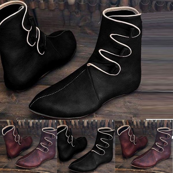 men shoes style high tube leather boots festival pointed toe cosplay fleated ankle shaft shoes outdoor flat with boots, Black
men shoes style high tube leather boots festival pointed toe cosplay fleated ankle shaft shoes outdoor flat with boots, Black