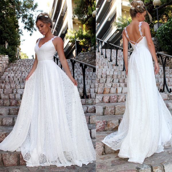 2019 dress v spaghetti strap lace evening dresses sleeveless a line white long women dresses for formal party, White;black
2019 dress v spaghetti strap lace evening dresses sleeveless a line white long women dresses for formal party, White;black
