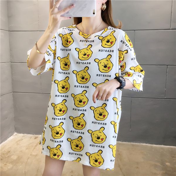 лето женщины tshirt streetwear длинные тенниски большой размер с коротким рукавом футболки мода творческий мультфильм медведь печать harajuk, White
лето женщины tshirt streetwear длинные тенниски большой размер с коротким рукавом футболки мода творческий мультфильм медведь печать harajuk, White