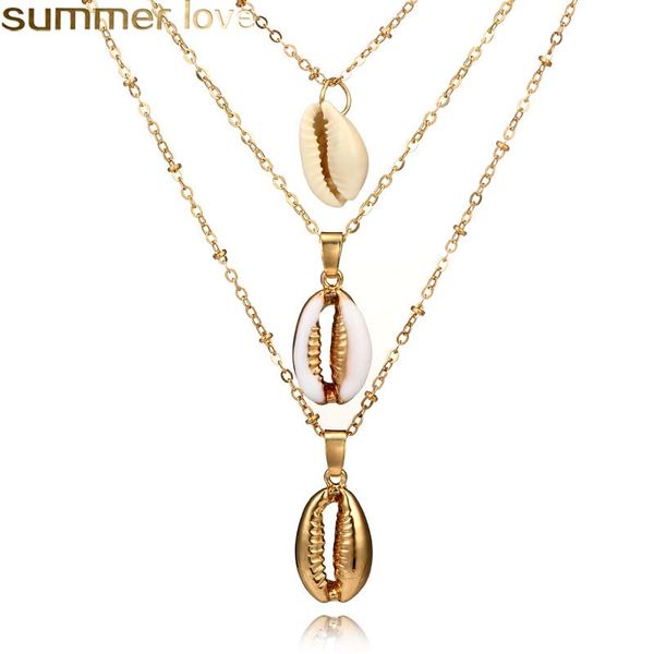 new trendy three layers shell necklace bohemian natural shell gold chain necklaces for women friend jewelry gifts, Silver
new trendy three layers shell necklace bohemian natural shell gold chain necklaces for women friend jewelry gifts, Silver