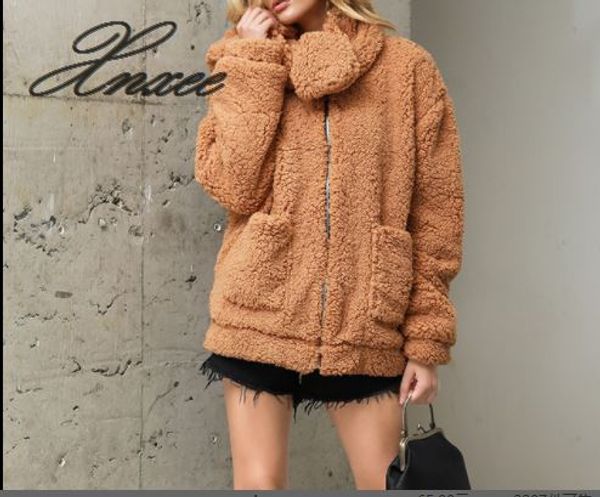 xnxee2019 autumn and winter new european and american coat imitation fur collar detachable loose plush coat, Black
xnxee2019 autumn and winter new european and american coat imitation fur collar detachable loose plush coat, Black