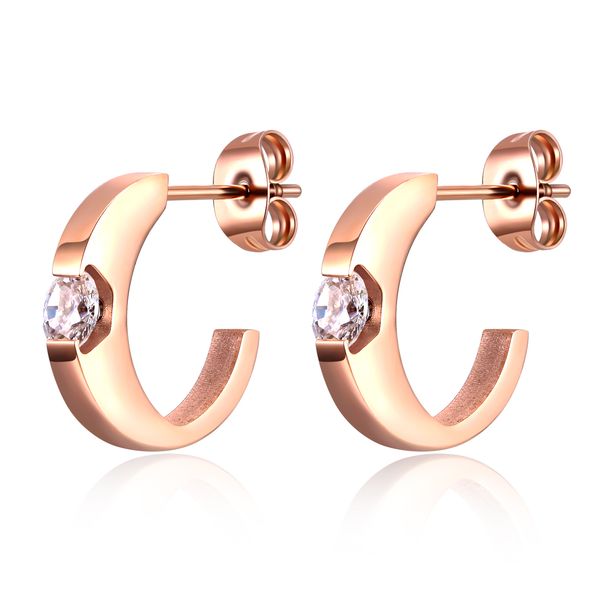 trendy simple c design inlay cz stainless steel stud earrings for women rose gold color ear jewelry accessories gift ge481, Golden;silver
trendy simple c design inlay cz stainless steel stud earrings for women rose gold color ear jewelry accessories gift ge481, Golden;silver