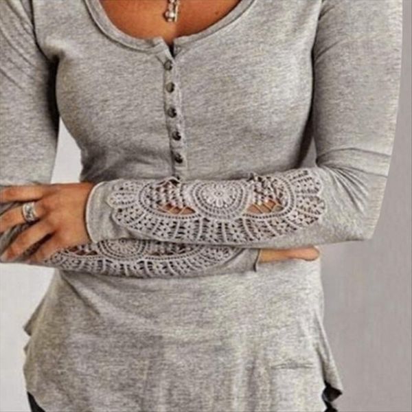 slim round collar long sleeve t- t-shirt lace lace sleeve large size base shirt hq0061, White
slim round collar long sleeve t- t-shirt lace lace sleeve large size base shirt hq0061, White