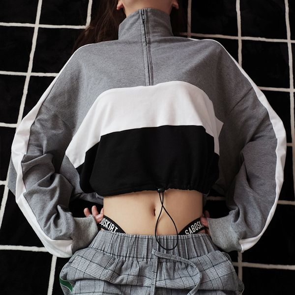 woman clothes hoodies sweatshirts long-sleeve pullover sweatshirt blouse zipper crop patchwork shirt ropa mujer high quality, Black
woman clothes hoodies sweatshirts long-sleeve pullover sweatshirt blouse zipper crop patchwork shirt ropa mujer high quality, Black