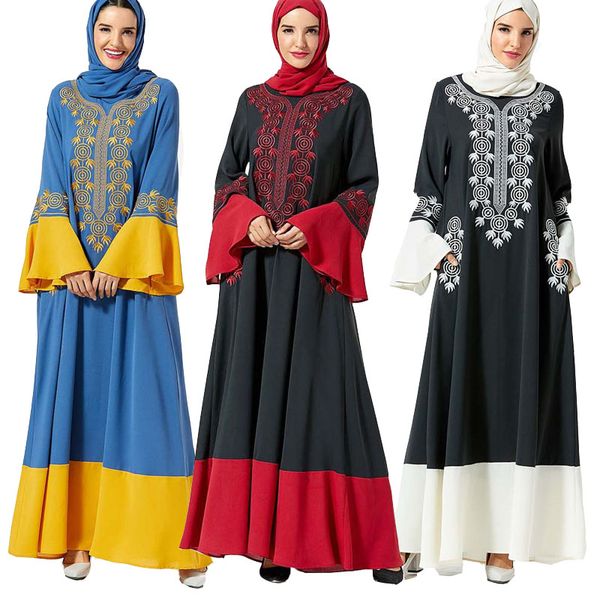 traditional embroidery women dress abaya ethnic ukraine maxi muslim robe bell sleeve splice embroidered islam indie folk dress, Red
traditional embroidery women dress abaya ethnic ukraine maxi muslim robe bell sleeve splice embroidered islam indie folk dress, Red