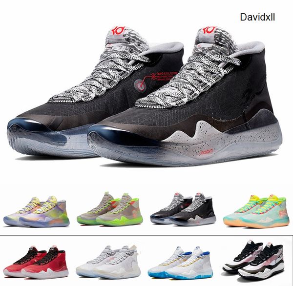 kd 12 mens basketball shoes warriors home wolf grey uuiversity red finals kevin durant 12s trainers sports zoom sneakers des chaussures