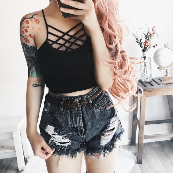 casual women sling camis crop summer criss-cross v-neck vest fashion female solid sleeveless strap plus size s-3xl, White
casual women sling camis crop summer criss-cross v-neck vest fashion female solid sleeveless strap plus size s-3xl, White
