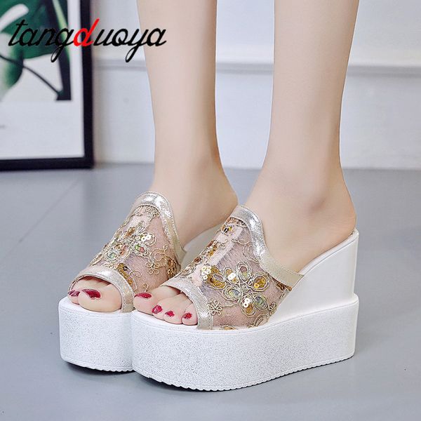 new fashion women platform slippers bling sandals shoes 12cm wedge heels peep toe sandals ladies hollow outside flip-flops woman, Black
new fashion women platform slippers bling sandals shoes 12cm wedge heels peep toe sandals ladies hollow outside flip-flops woman, Black