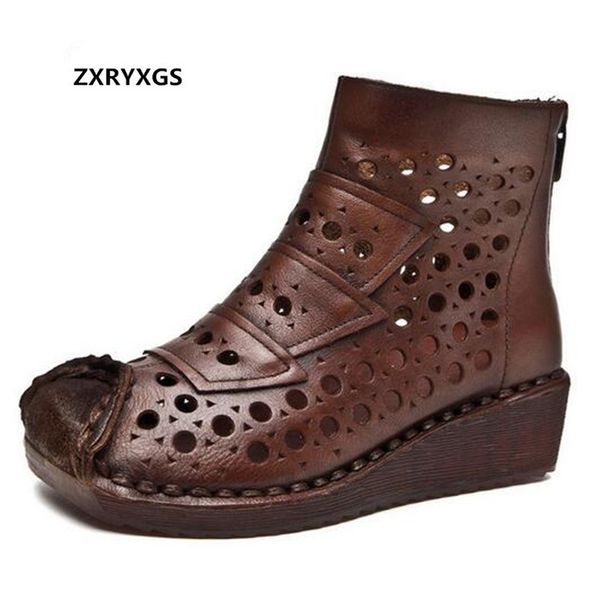 boots 100% natural full genuine leather hole shoes sandals women cool hand-stitched relro non-slip wedges ankle, Black
boots 100% natural full genuine leather hole shoes sandals women cool hand-stitched relro non-slip wedges ankle, Black