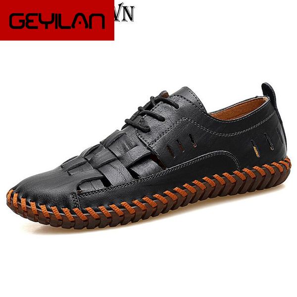 men leather shoes genuine leather male shoes lace up men summer casual loafers designer shose h162, Black
men leather shoes genuine leather male shoes lace up men summer casual loafers designer shose h162, Black