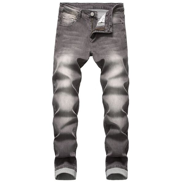 business casual summer men washed solid color denim jeans fashion trend trousers zipper straight street pants, Blue
business casual summer men washed solid color denim jeans fashion trend trousers zipper straight street pants, Blue