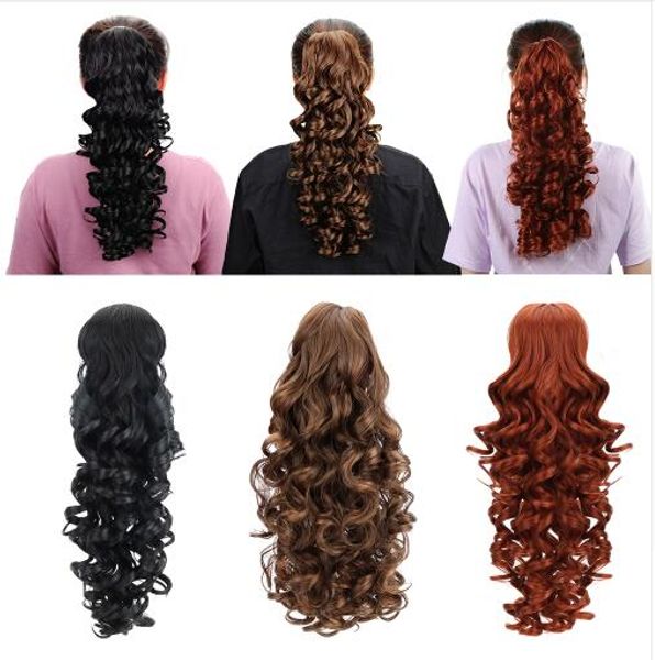 18"synthetic drawstring ponytail claw clip in hair extensions brown hairpiece natural curly clip in hair extensions ponytail, Black
18"synthetic drawstring ponytail claw clip in hair extensions brown hairpiece natural curly clip in hair extensions ponytail, Black