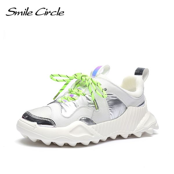 smile circle women sneaker flat platform shoes fashion lace-up thick bottom outdoor casual breathable ladies sneaker 2019, Black
smile circle women sneaker flat platform shoes fashion lace-up thick bottom outdoor casual breathable ladies sneaker 2019, Black