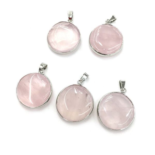 natural rose quartzs stone pendant round shape for jewelry making diy size 25x25 mm, Silver
natural rose quartzs stone pendant round shape for jewelry making diy size 25x25 mm, Silver
