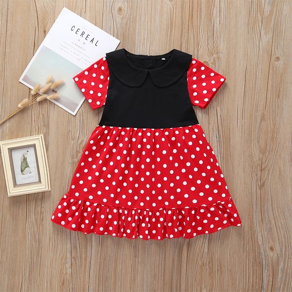 new foreign trade for summer european and american children's clothing matching color polka dot doll collar short-sleeved dress, Red;yellow
new foreign trade for summer european and american children's clothing matching color polka dot doll collar short-sleeved dress, Red;yellow