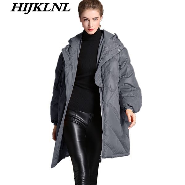 2018 new women winter down coat loose large size solid long down jacket women thicken hooded coat fashion warm outerwear cw100, Black
2018 new women winter down coat loose large size solid long down jacket women thicken hooded coat fashion warm outerwear cw100, Black