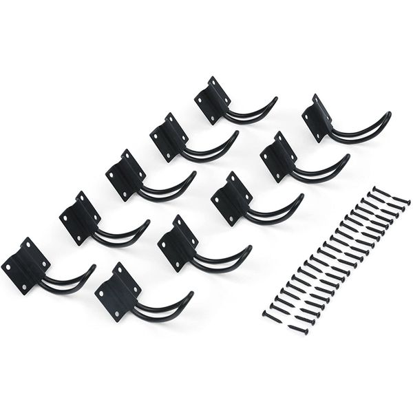 robe hooks 10pack rustic entryway of black wall mounted vintage double coat hangers with large metal screws included
robe hooks 10pack rustic entryway of black wall mounted vintage double coat hangers with large metal screws included