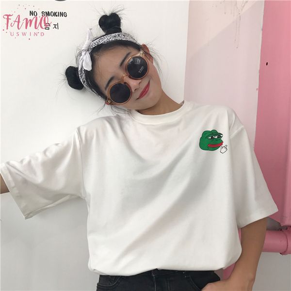 2020 летняя футболка для женщин одежда корейский ulzzang harajuku печати spoof frog с коротким рукавом футболки женщина смешная футболка, White
2020 летняя футболка для женщин одежда корейский ulzzang harajuku печати spoof frog с коротким рукавом футболки женщина смешная футболка, White