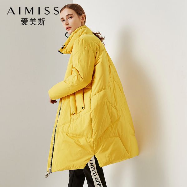 aimiss brand new women down jacket zipper full sleeves loose casual yellow color asymmetric length down coat long clothes, Black
aimiss brand new women down jacket zipper full sleeves loose casual yellow color asymmetric length down coat long clothes, Black