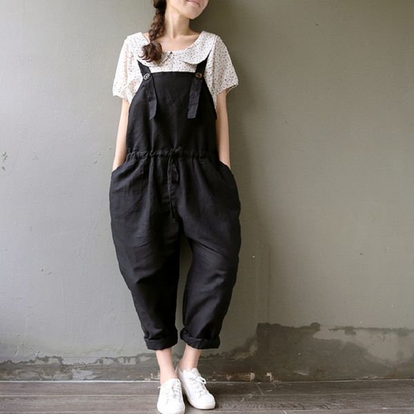 women's jumpsuits & rompers mori girl summer autumn plus size women black bandage casual loose harem overalls cotton wide leg trousers, Black;white
women's jumpsuits & rompers mori girl summer autumn plus size women black bandage casual loose harem overalls cotton wide leg trousers, Black;white