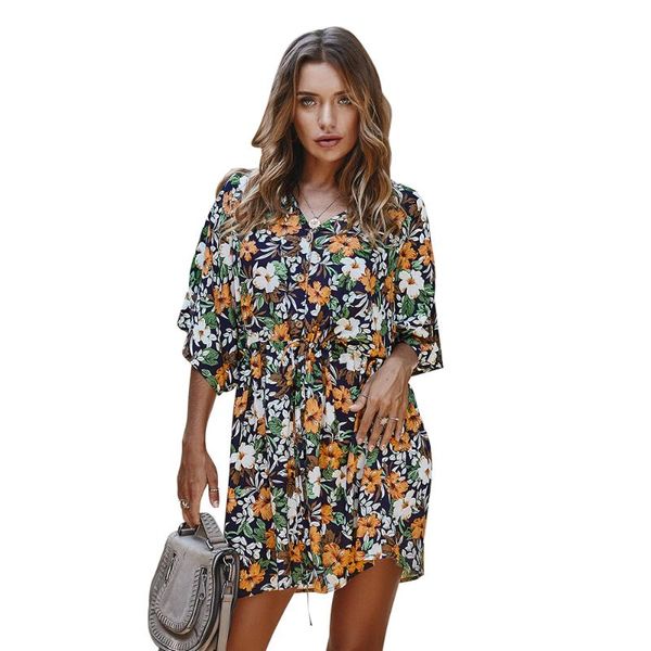 party dresses women floral print button down dress summer loose casual drawstring waist shift swing flowy fashion cute stylish dating, White;black
party dresses women floral print button down dress summer loose casual drawstring waist shift swing flowy fashion cute stylish dating, White;black