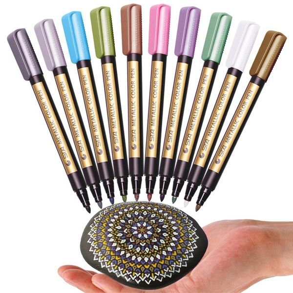sta 10 colors metallic marker pens for rock painting medium point metallic color markers for ceramic glass plastic scrapbooking
sta 10 colors metallic marker pens for rock painting medium point metallic color markers for ceramic glass plastic scrapbooking