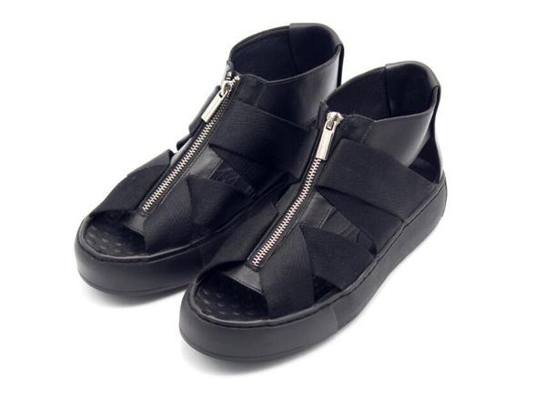 men's summer cool sandals boots black genuine cow leather fish mouth toe zipper roman sandal shoes short ankle boots for men
men's summer cool sandals boots black genuine cow leather fish mouth toe zipper roman sandal shoes short ankle boots for men