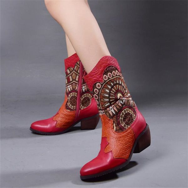 new women boots autumn winter genuine zip booties retro national style round head thick heel boots soft breathable women booties, Black
new women boots autumn winter genuine zip booties retro national style round head thick heel boots soft breathable women booties, Black
