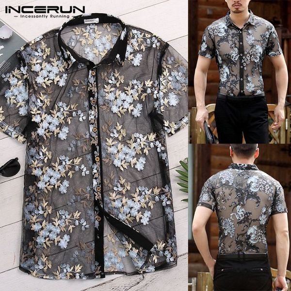 eye-catching tee embroidery lace shirt beach men shirt see through camisas floral vacation hawaiian style clothing, White;black
eye-catching tee embroidery lace shirt beach men shirt see through camisas floral vacation hawaiian style clothing, White;black