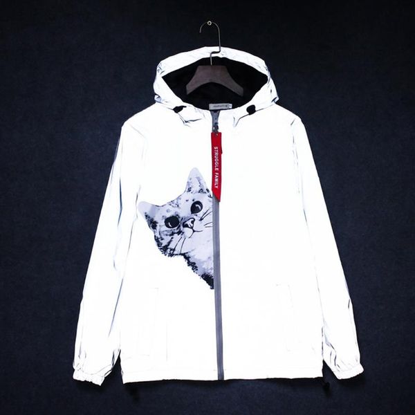 2020 harajuku cat zipper reflective jacket waterproof men/women hooded hip-hop streetwear windbreaker jackets night shiny coats, Black;brown
2020 harajuku cat zipper reflective jacket waterproof men/women hooded hip-hop streetwear windbreaker jackets night shiny coats, Black;brown