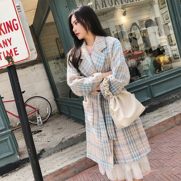 women's wool & blends 2021 winter cardigan women plaid coat elegant long fashion woolen coats ladies jackets outwear pink tweed overcoa, Black
women's wool & blends 2021 winter cardigan women plaid coat elegant long fashion woolen coats ladies jackets outwear pink tweed overcoa, Black