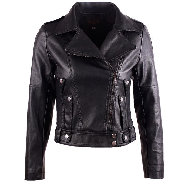 locomotive leather jackets women fashion coat 2019 autumn temperament women leather outerwear short ol commute pu jacket, Black
locomotive leather jackets women fashion coat 2019 autumn temperament women leather outerwear short ol commute pu jacket, Black
