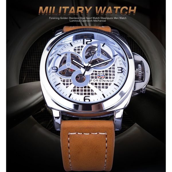 forsining brown genuine automatic military pilot series watches brand sport men leather luxury wristwatch skeleton creative posbr, Slivery;brown
forsining brown genuine automatic military pilot series watches brand sport men leather luxury wristwatch skeleton creative posbr, Slivery;brown