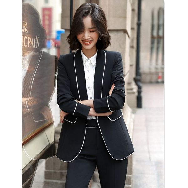 ladies black trouser suit fashion patchwork full sleeve jacket+pant 2 piece set office pant suits for women 0533, White;black
ladies black trouser suit fashion patchwork full sleeve jacket+pant 2 piece set office pant suits for women 0533, White;black