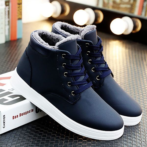 winter men's shoes leather pu cross tied warm snow boots man rubber solid ankle boots men short plush sale, Black
winter men's shoes leather pu cross tied warm snow boots man rubber solid ankle boots men short plush sale, Black