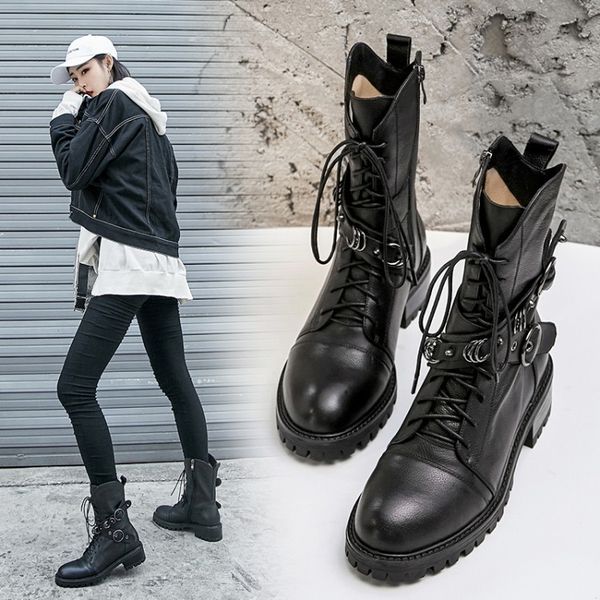 boots girls with with belt buckle metal head zipper short boots leisure woman, Black
boots girls with with belt buckle metal head zipper short boots leisure woman, Black