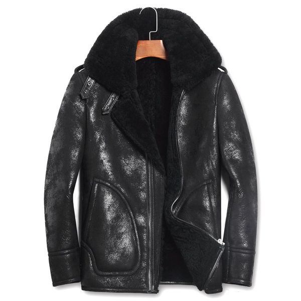 leather jacket real fur coat men short winter coat men sheep shearling fur mens wool jacket veste homme 156-1 yy710, Black
leather jacket real fur coat men short winter coat men sheep shearling fur mens wool jacket veste homme 156-1 yy710, Black